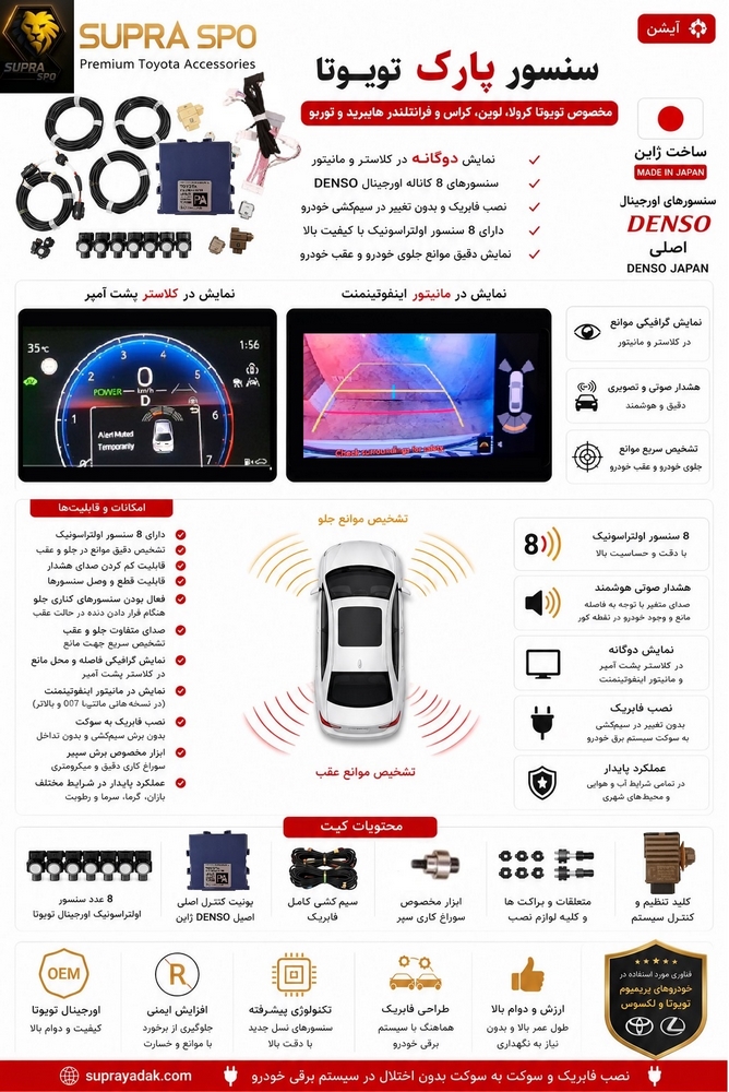 سنسور پارک خودرو ژاپنی کد 089 تویوتا - تصویر 2